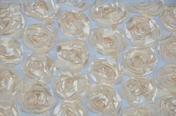 0129 DARK IVORY - ROSETTE SATIN BORDEAUX