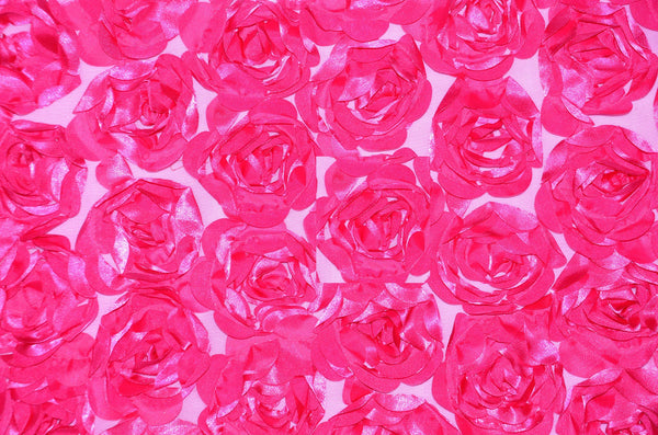 0529 FUCHSIA - ROSETTE SATIN BORDEAUX