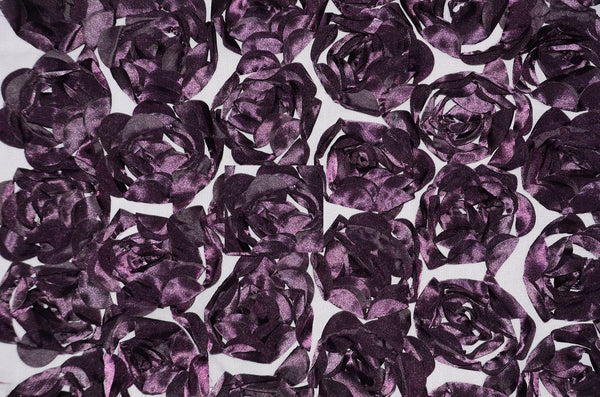 1034 PLUM - ROSETTE SATIN BORDEAUX