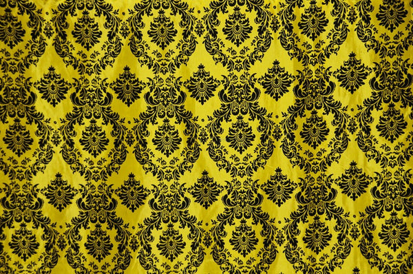 0426 YELLOW - DAMASK FLOCKING TAFFETA