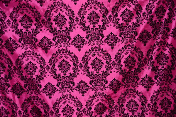 0529 FUCHSIA - DAMASK FLOCKING TAFFETA