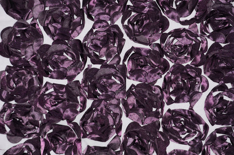 1034 PLUM - ROSETTE SATIN BORDEAUX